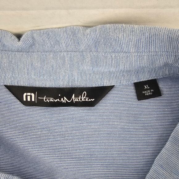 Travis Mathew Men's Polo Shirt Sky Blue Size Extra Large - Picture 4 of 8